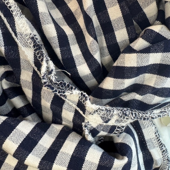 J.Crew Martie Bi-Stretch Gingham Navy Blue White Retro Slim Cropped Pants Size 6 - Picture 12 of 15